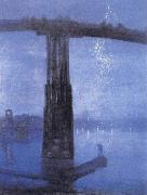 James Abbott McNeil Whistler Blue and Gold-Old Battersea Bridge Sweden oil painting artist